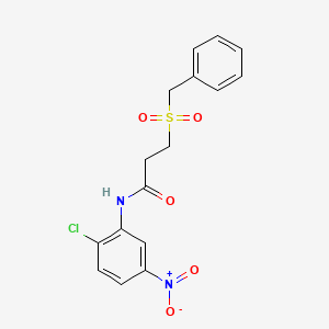 molecular formula C16H15ClN2O5S B11014830 3-(benzylsulfonyl)-N-(2-chloro-5-nitrophenyl)propanamide 