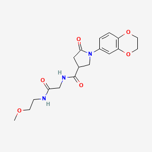 1-(2,3-dihydro-1,4-benzodioxin-6-yl)-N-{2-[(2-methoxyethyl)amino]-2-oxoethyl}-5-oxopyrrolidine-3-carboxamide