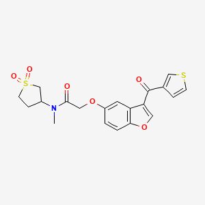 molecular formula C20H19NO6S2 B11014851 N-(1,1-dioxidotetrahydrothiophen-3-yl)-N-methyl-2-{[3-(thiophen-3-ylcarbonyl)-1-benzofuran-5-yl]oxy}acetamide 