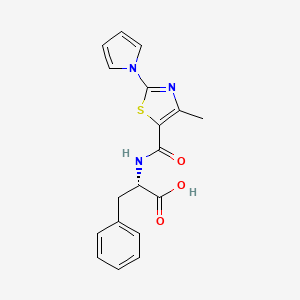 molecular formula C18H17N3O3S B11014880 N-{[4-methyl-2-(1H-pyrrol-1-yl)-1,3-thiazol-5-yl]carbonyl}-L-phenylalanine 