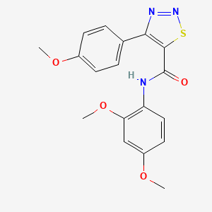 molecular formula C18H17N3O4S B11014884 N-(2,4-dimethoxyphenyl)-4-(4-methoxyphenyl)-1,2,3-thiadiazole-5-carboxamide 