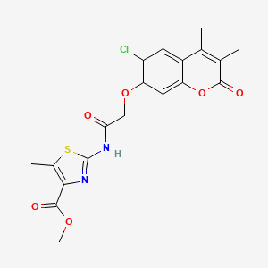 molecular formula C19H17ClN2O6S B11014889 methyl 2-({[(6-chloro-3,4-dimethyl-2-oxo-2H-chromen-7-yl)oxy]acetyl}amino)-5-methyl-1,3-thiazole-4-carboxylate 