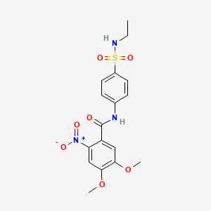 molecular formula C17H19N3O7S B11014890 N-[4-(ethylsulfamoyl)phenyl]-4,5-dimethoxy-2-nitrobenzamide 