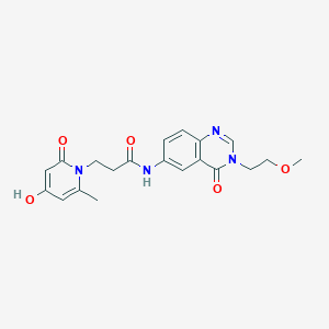 3-(4-hydroxy-6-methyl-2-oxopyridin-1(2H)-yl)-N-[3-(2-methoxyethyl)-4-oxo-3,4-dihydroquinazolin-6-yl]propanamide