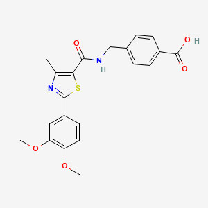 molecular formula C21H20N2O5S B11014903 4-[({[2-(3,4-Dimethoxyphenyl)-4-methyl-1,3-thiazol-5-yl]carbonyl}amino)methyl]benzoic acid 