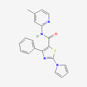 N-(4-methylpyridin-2-yl)-4-phenyl-2-(1H-pyrrol-1-yl)-1,3-thiazole-5-carboxamide