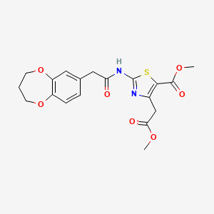 methyl 2-[(3,4-dihydro-2H-1,5-benzodioxepin-7-ylacetyl)amino]-4-(2-methoxy-2-oxoethyl)-1,3-thiazole-5-carboxylate