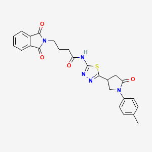 4-(1,3-dioxo-1,3-dihydro-2H-isoindol-2-yl)-N-{5-[1-(4-methylphenyl)-5-oxopyrrolidin-3-yl]-1,3,4-thiadiazol-2-yl}butanamide