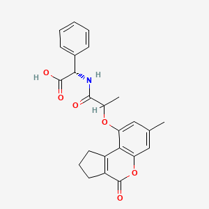 molecular formula C24H23NO6 B11014965 (2S)-({2-[(7-methyl-4-oxo-1,2,3,4-tetrahydrocyclopenta[c]chromen-9-yl)oxy]propanoyl}amino)(phenyl)ethanoic acid 