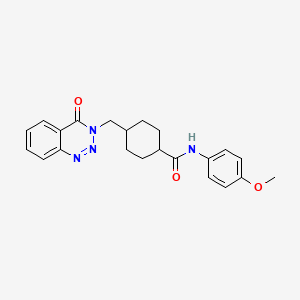 trans-N-(4-methoxyphenyl)-4-[(4-oxo-1,2,3-benzotriazin-3(4H)-yl)methyl]cyclohexanecarboxamide