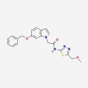 molecular formula C21H20N4O3S B11014985 2-[6-(benzyloxy)-1H-indol-1-yl]-N-[(2E)-5-(methoxymethyl)-1,3,4-thiadiazol-2(3H)-ylidene]acetamide 