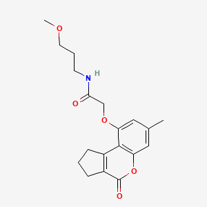 N-(3-methoxypropyl)-2-[(7-methyl-4-oxo-1,2,3,4-tetrahydrocyclopenta[c]chromen-9-yl)oxy]acetamide