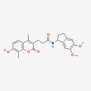 N-(5,6-dimethoxy-2,3-dihydro-1H-inden-1-yl)-3-(7-hydroxy-4,8-dimethyl-2-oxo-2H-chromen-3-yl)propanamide