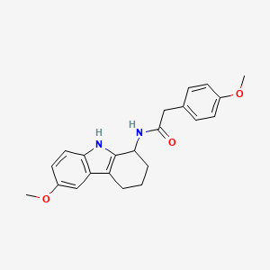 molecular formula C22H24N2O3 B11015030 2-(4-methoxyphenyl)-N-(6-methoxy-2,3,4,9-tetrahydro-1H-carbazol-1-yl)acetamide 