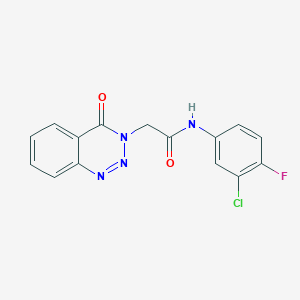 molecular formula C15H10ClFN4O2 B11015045 N-(3-chloro-4-fluorophenyl)-2-(4-oxo-1,2,3-benzotriazin-3(4H)-yl)acetamide 