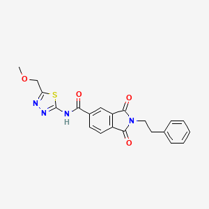 N-[(2E)-5-(methoxymethyl)-1,3,4-thiadiazol-2(3H)-ylidene]-1,3-dioxo-2-(2-phenylethyl)-2,3-dihydro-1H-isoindole-5-carboxamide