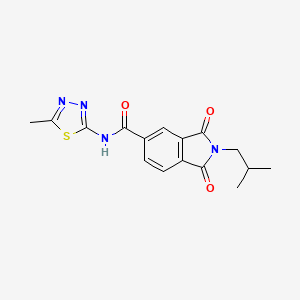 molecular formula C16H16N4O3S B11015059 2-(2-methylpropyl)-N-(5-methyl-1,3,4-thiadiazol-2-yl)-1,3-dioxo-2,3-dihydro-1H-isoindole-5-carboxamide 