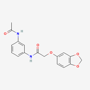 molecular formula C17H16N2O5 B11015074 N-[3-(acetylamino)phenyl]-2-(1,3-benzodioxol-5-yloxy)acetamide 