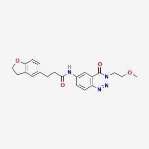 molecular formula C21H22N4O4 B11015098 3-(2,3-dihydro-1-benzofuran-5-yl)-N-[3-(2-methoxyethyl)-4-oxo-3,4-dihydro-1,2,3-benzotriazin-6-yl]propanamide 