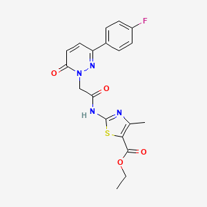 molecular formula C19H17FN4O4S B11015099 ethyl 2-({[3-(4-fluorophenyl)-6-oxopyridazin-1(6H)-yl]acetyl}amino)-4-methyl-1,3-thiazole-5-carboxylate 