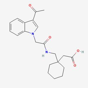 molecular formula C21H26N2O4 B11015104 [1-({[(3-acetyl-1H-indol-1-yl)acetyl]amino}methyl)cyclohexyl]acetic acid 