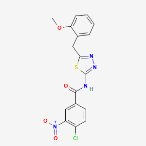 4-chloro-N-[5-(2-methoxybenzyl)-1,3,4-thiadiazol-2-yl]-3-nitrobenzamide