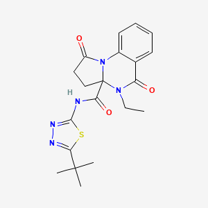 N-[(2Z)-5-tert-butyl-1,3,4-thiadiazol-2(3H)-ylidene]-4-ethyl-1,5-dioxo-2,3,4,5-tetrahydropyrrolo[1,2-a]quinazoline-3a(1H)-carboxamide