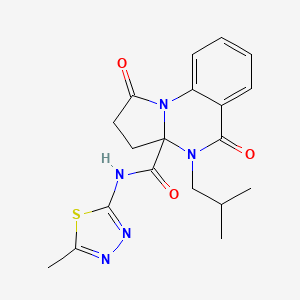 4-(2-methylpropyl)-N-[(2Z)-5-methyl-1,3,4-thiadiazol-2(3H)-ylidene]-1,5-dioxo-2,3,4,5-tetrahydropyrrolo[1,2-a]quinazoline-3a(1H)-carboxamide