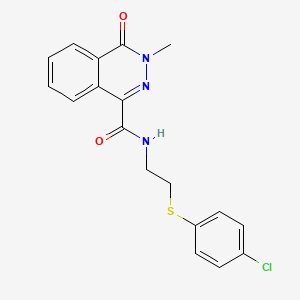 molecular formula C18H16ClN3O2S B11015178 N-{2-[(4-chlorophenyl)sulfanyl]ethyl}-3-methyl-4-oxo-3,4-dihydro-1-phthalazinecarboxamide 