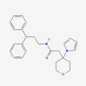 molecular formula C26H30N2O2 B11015188 N-(3,3-diphenylpropyl)-2-[4-(1H-pyrrol-1-yl)tetrahydro-2H-pyran-4-yl]acetamide 