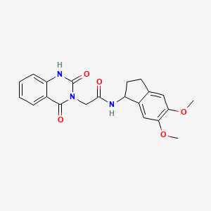 molecular formula C21H21N3O5 B11015203 N-(5,6-dimethoxy-2,3-dihydro-1H-inden-1-yl)-2-(2-hydroxy-4-oxoquinazolin-3(4H)-yl)acetamide 