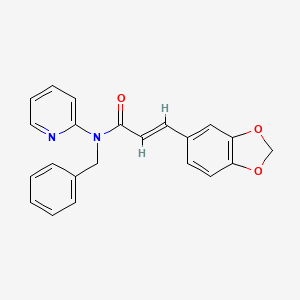 molecular formula C22H18N2O3 B11015235 (2E)-3-(1,3-benzodioxol-5-yl)-N-benzyl-N-(pyridin-2-yl)prop-2-enamide 