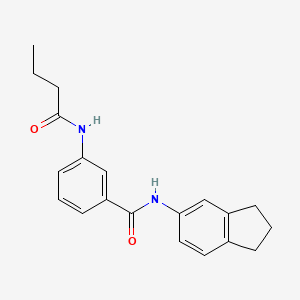 3-(butanoylamino)-N-(2,3-dihydro-1H-inden-5-yl)benzamide