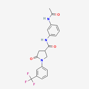 N-[3-(acetylamino)phenyl]-5-oxo-1-[3-(trifluoromethyl)phenyl]pyrrolidine-3-carboxamide