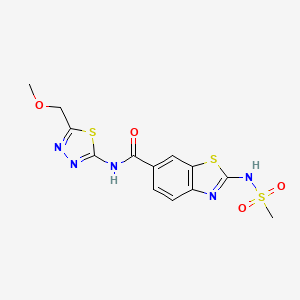 (2E)-N-[(2E)-5-(methoxymethyl)-1,3,4-thiadiazol-2(3H)-ylidene]-2-[(methylsulfonyl)imino]-2,3-dihydro-1,3-benzothiazole-6-carboxamide