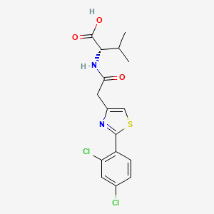 molecular formula C16H16Cl2N2O3S B11015342 N-{[2-(2,4-dichlorophenyl)-1,3-thiazol-4-yl]acetyl}-L-valine 