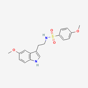 molecular formula C18H20N2O4S B11015346 4-methoxy-N-[2-(5-methoxy-1H-indol-3-yl)ethyl]benzenesulfonamide 