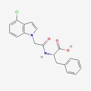 molecular formula C19H17ClN2O3 B11015350 N-[(4-chloro-1H-indol-1-yl)acetyl]-L-phenylalanine 