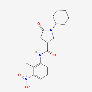 1-cyclohexyl-N-(2-methyl-3-nitrophenyl)-5-oxopyrrolidine-3-carboxamide