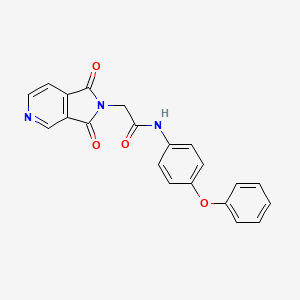 molecular formula C21H15N3O4 B11015357 2-(1,3-dioxo-1,3-dihydro-2H-pyrrolo[3,4-c]pyridin-2-yl)-N-(4-phenoxyphenyl)acetamide 