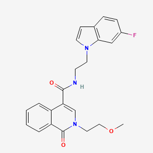 molecular formula C23H22FN3O3 B11015363 N-[2-(6-fluoro-1H-indol-1-yl)ethyl]-2-(2-methoxyethyl)-1-oxo-1,2-dihydro-4-isoquinolinecarboxamide 