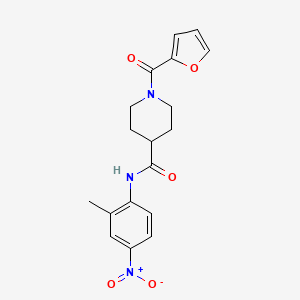 molecular formula C18H19N3O5 B11015382 1-(furan-2-ylcarbonyl)-N-(2-methyl-4-nitrophenyl)piperidine-4-carboxamide 