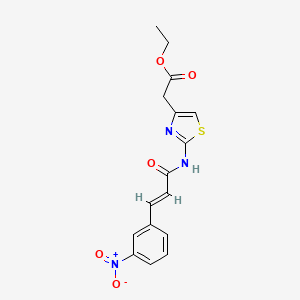 molecular formula C16H15N3O5S B11015405 ethyl (2-{[(2E)-3-(3-nitrophenyl)prop-2-enoyl]amino}-1,3-thiazol-4-yl)acetate 