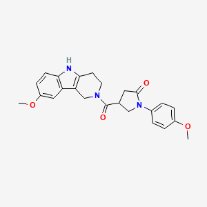 molecular formula C24H25N3O4 B11015413 1-(4-methoxyphenyl)-4-[(8-methoxy-1,3,4,5-tetrahydro-2H-pyrido[4,3-b]indol-2-yl)carbonyl]pyrrolidin-2-one 