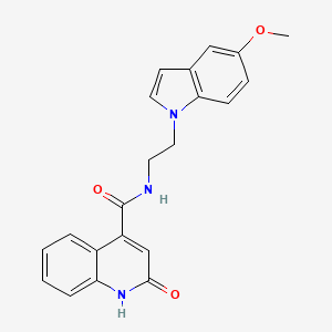 molecular formula C21H19N3O3 B11015477 N-(2-(5-methoxy-1H-indol-1-yl)ethyl)-2-oxo-1,2-dihydroquinoline-4-carboxamide 