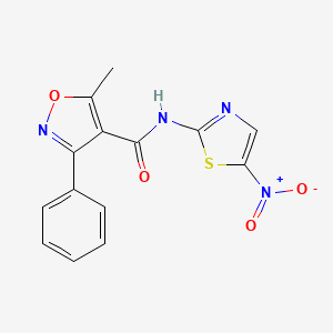 molecular formula C14H10N4O4S B11015479 5-methyl-N-(5-nitro-1,3-thiazol-2-yl)-3-phenyl-1,2-oxazole-4-carboxamide 