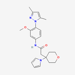 N-[4-(3,5-dimethyl-1H-pyrazol-1-yl)-3-methoxyphenyl]-2-[4-(1H-pyrrol-1-yl)tetrahydro-2H-pyran-4-yl]acetamide