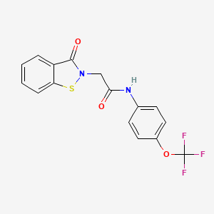 2-(3-oxo-1,2-benzothiazol-2(3H)-yl)-N-[4-(trifluoromethoxy)phenyl]acetamide