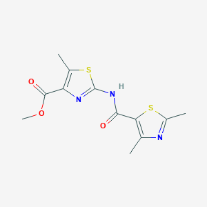 molecular formula C12H13N3O3S2 B11015506 Methyl 2-{[(2,4-dimethyl-1,3-thiazol-5-yl)carbonyl]amino}-5-methyl-1,3-thiazole-4-carboxylate 