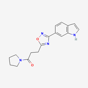 3-[3-(1H-indol-6-yl)-1,2,4-oxadiazol-5-yl]-1-(pyrrolidin-1-yl)propan-1-one